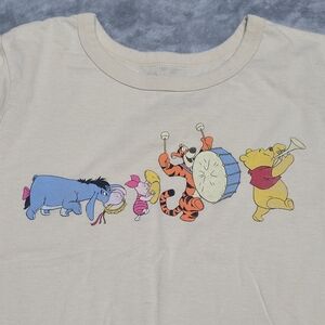 Disney Shirt Women's Medium Brown Tan Winnie The Pooh Tigger Eeyore Short Sleeve